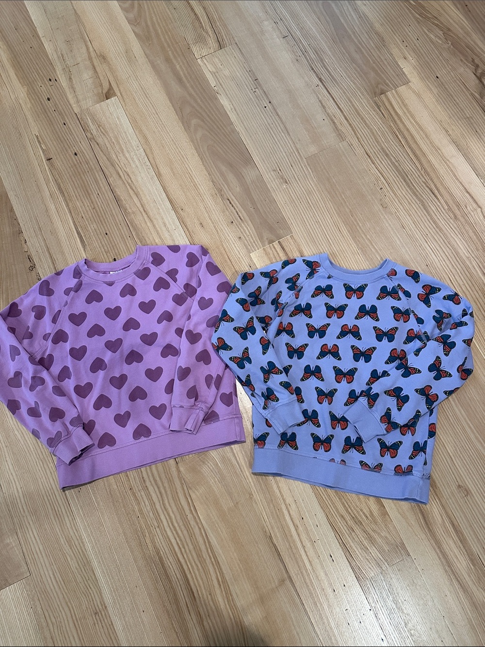 Lot of 2 Hanna Andersson Sweatshirts 12 Hearts Butterflies